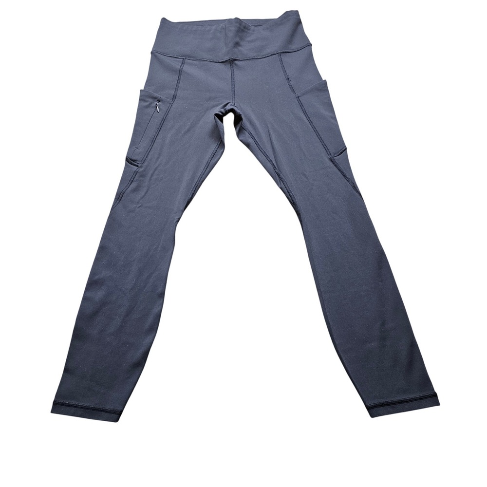 Athleta Cargo Pocket Leggings Womens M Navy Blue Active Yoga Running 4922